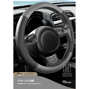 Kokusuz Geçmeli Direksiyon Kılıfı FRM-103 Gri