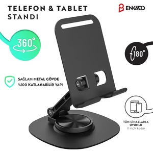 360 Dönen Tüm Açılarla Ayarlanabilir Stand Telefon ve Tablet ile Uyumlu Stand Güçlü Masa Üstü Telefon Tutucu Yükseltici