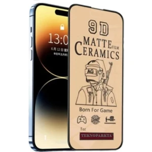 iphone 13 Promax Uyumlu Mat Seramik Nano Kırılmaz Ekran Koruyucu - Anti Static - Parmak Izi Bırakmaz