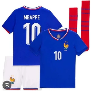 Bysportakus Fransa 2024/25 Yeni Sezon Kylian Mbappe Çocuk Forması Şort Çorap 3'Lü Set