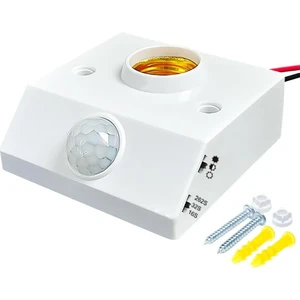 Ledx DY-102 Abs 360 Pır Harekete Duyarlı Sensörlü E27 Duy Aparatı Zaman Hasasiyet Ayarlı