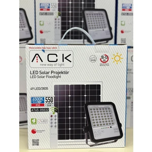 50W Lensli Solar LED Projektör 6500K