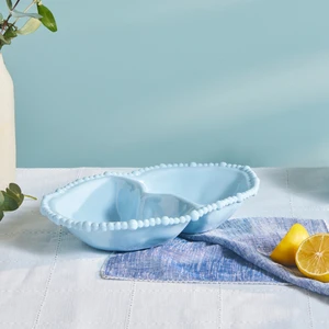 Perla Melamin Bölmeli Çerezlik Oval 33 cm Mavi