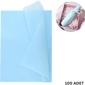 Açık Mavi Pelur Kağıdı, Hediye, Çiçek Ambalaj Paketleme ve El Işi Için Transparan Kağıt, 20 x 30 cm , A4