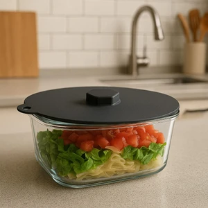 Silikon Vakumlu Kapak-Tencere Tava Saklama Kabı Kapağı 24 cm