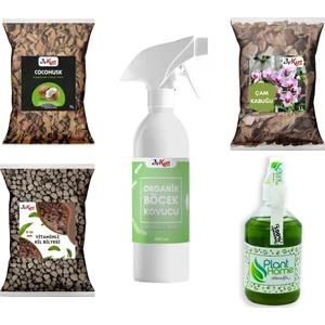 Bykurt Powermix Orkide Bakım Seti 5’li Besin - Böcek Kovucu - Çam Kabuğu - Kil - Coco Husk