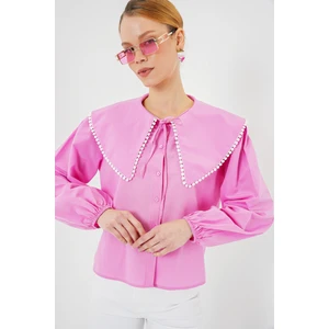 Kadın Bebe Yaka Gömlek 20314 - Pembe