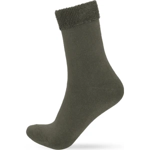 Kadın Haki Renkli Havlu Soket Çorap