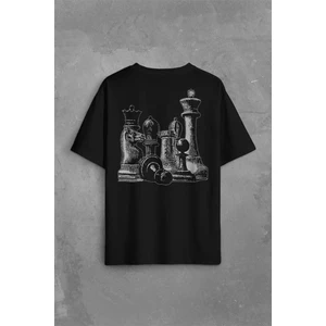 Chess Satranç Baskılı Oversize %100 Pamuk T-Shirt