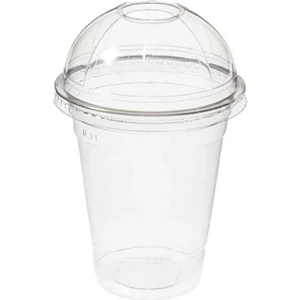 Yalova Ambalaj 350CC Pet Plastik Limonata Milkshake Bardağı 50 Adet Kapaklı