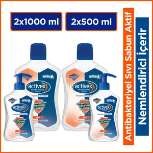 Sıvı Sabun Aktif  2x1 lt+ 2X500 ml