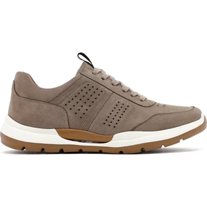 Erkek Gri Bağcıklı Nubuk Deri Sneaker 25SFD6413V3
