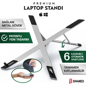 Enkado Mini Katlanabilir Kolay Ayarlanabilir Tüm Cihazlarla Uyumlu Patentli Tasarım Macbook Laptop Standı Notebook Yükseltici Stand
