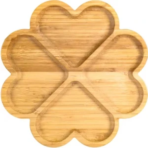 Yonca Dekoratif Ahşap Çerezlik - 4 Bölmeli Sunumluk