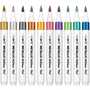 Art-X Acrylic Metallic Marker Su Bazlı Yaldızlı Akrilik Boyama Kalemi Metalik Renkler 10 Renk Set