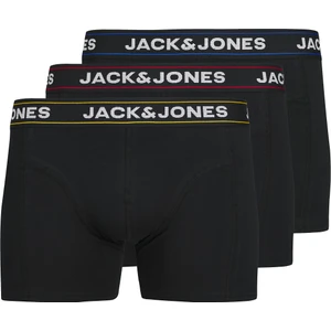 Jack Jones Erkek 3 Lü Siyah Renkli Kemer Pamuklu Boxer 12286183