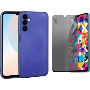 Samsung Galaxy A16 ile Uyumlu Soft Yumuşak Telefon Kılıfı ve Hayalet Privacy Ekran Koruyucu Seti