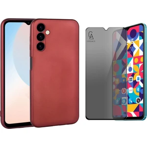 Samsung Galaxy A16 ile Uyumlu Soft Yumuşak Telefon Kılıfı ve Hayalet Privacy Ekran Koruyucu Seti