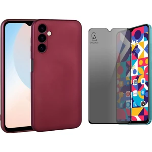 Samsung Galaxy A16 ile Uyumlu Soft Yumuşak Telefon Kılıfı ve Hayalet Privacy Ekran Koruyucu Seti