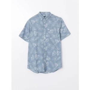 Lc Waikiki Yeni Sezon Regular Fit Kisa Kollu Desenli Poplin Erkek Gomlek - S5FG12Z8
