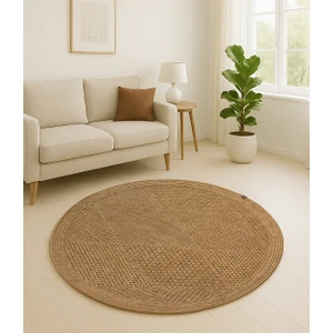 Jüt Tabanlı Hasır Dokuma Örme Bohem Halı Kilim