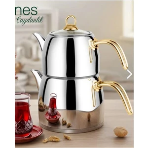 Yıldız Aileboy Çelik Çaydanlık (Altın  Kulp)