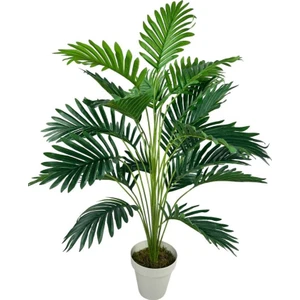 Yapay Ağaç Salon Bitkisi Areka Palmiye Krem Saksıda 90CM 24 Yaprak Plastik
