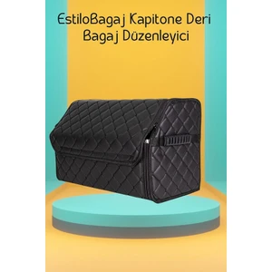Estilobagaj Kapitone Deri Oto Bagaj Düzenleyici Siyah