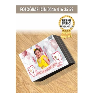 Kişiye Özel Resimli Doğum Günü Magneti Diş Buğdayı 8x6 cm  10 Adet