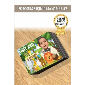 Safari Temalı Kişiye Özel Resimli Doğum Günü Magneti 7x5  cm  10 Adet