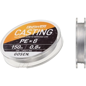 Gosen Answer Casting PE 8 Örgü Spin İpi 150mt Fine Silver Color  2.0 PE