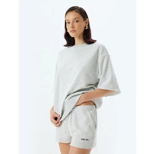 Kısa Kollu Sweat Bisiklet Yaka Pamuklu