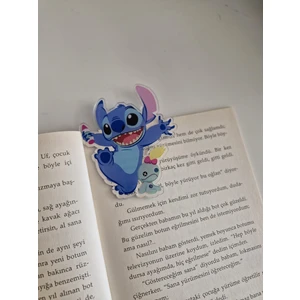 Stitch Mavi Pleksi Kitap Ayracı 8 Cm- 1 Adet
