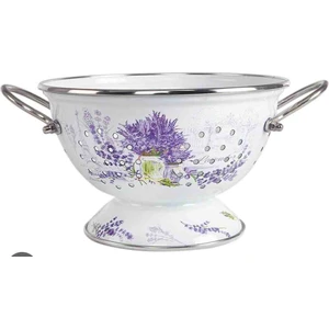 Lavanta Emaye Süzgeç Kevgir Meyvelik Sunumluk 22 cm Çap