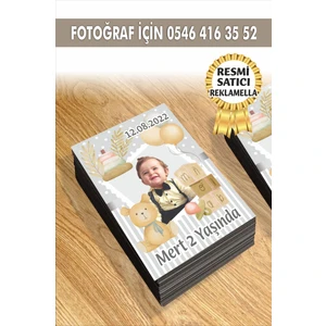 193 Temalı Kişiye Özel Resimli Doğum Günü Magneti 7x5  cm  10 Adet