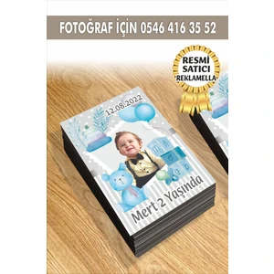 193 Temalı Kişiye Özel Resimli Doğum Günü Magneti 8x6 cm  10 Adet
