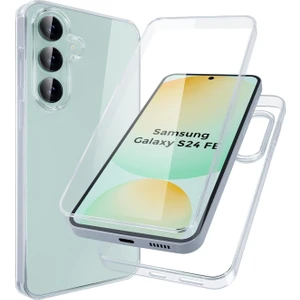 Samsung Galaxy S24 Fe Kılıf Şeffaf 360 Ön Arka Korumalı Silikon