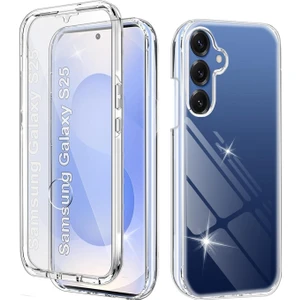 Samsung Galaxy S25 Kılıf Şeffaf 360 Ön Arka Korumalı Silikon