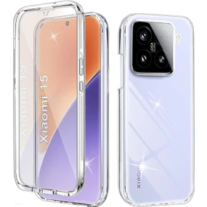 Xiaomi Mi 15 Kılıf Şeffaf 360 Ön Arka Korumalı Silikon