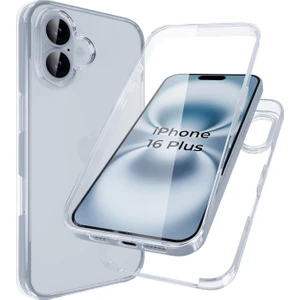 Apple iPhone 16 Plus Kılıf Şeffaf 360 Ön Arka Korumalı Silikon