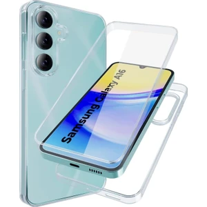 Samsung Galaxy A16 Kılıf Şeffaf 360 Ön Arka Korumalı Silikon