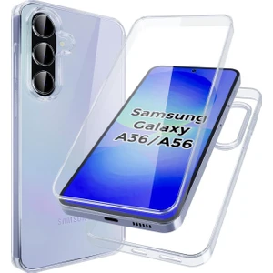 Samsung Galaxy A56 Kılıf Şeffaf 360 Ön Arka Korumalı Silikon