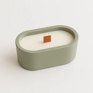 Elips Beton Mum, Japon Kiraz Çiçeği Kokulu Mum