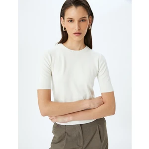 Bisiklet Yaka Kısa Kollu Basic Triko Kazak