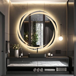 Whirilwind Günışığı Led'li Lazer Kumlamalı Lavabo & Banyo Aynası (Dokunmatik Sensörlü)