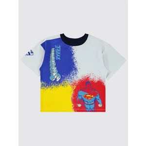 Süperman Erkek Çocuk Tişört 2-5 Yaş Beyaz