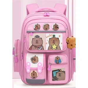 Erkek ve Kız Çocukları Için Capybara Okul Çantası Büyük Kapasiteli Sevimli Capybara Sırt Çantası (Yurt Dışından)