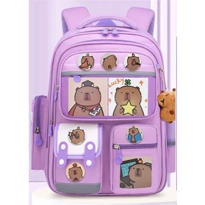 Erkek ve Kız Çocukları Için Capybara Okul Çantası Büyük Kapasiteli Sevimli Capybara Sırt Çantası (Yurt Dışından)
