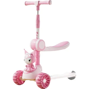 Çocuk Scooter'ı Katlanır 3'ü 1 Arada Koltuklu 1-3-6 Yaş Çocuk Bisikleti (Yurt Dışından)