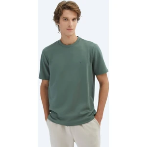 Yeşil Düz Bisiklet Yaka T-Shirt